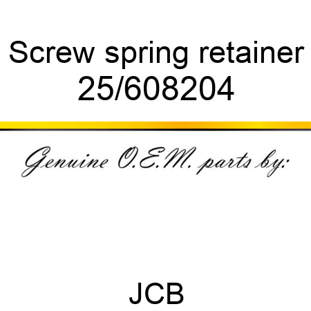 Screw, spring retainer 25/608204