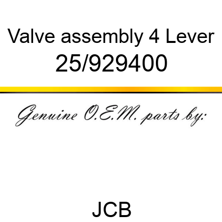 Valve, assembly, 4 Lever 25/929400