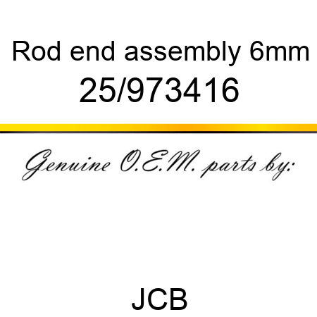 Rod, end assembly, 6mm 25/973416