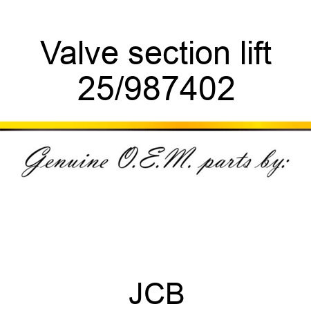Valve, section, lift 25/987402