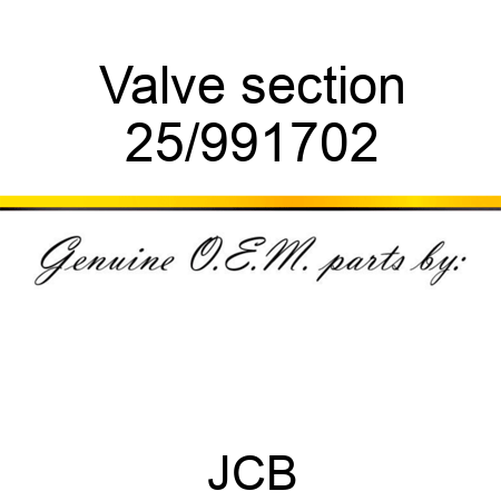 Valve, section 25/991702