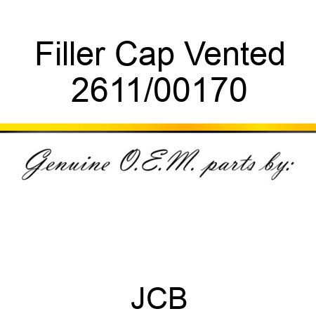 Filler, Cap, Vented 2611/00170