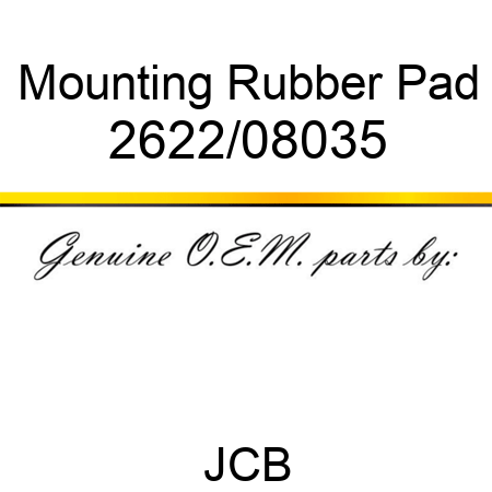 Mounting, Rubber Pad 2622/08035