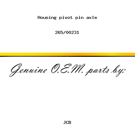 Housing, pivot pin, axle 265/00231