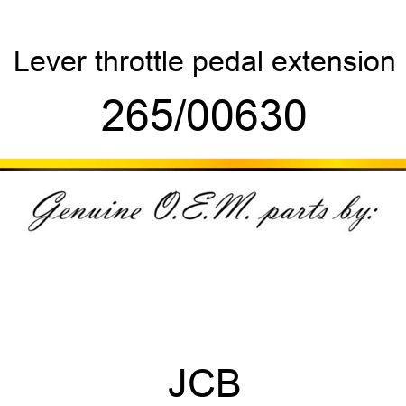 Lever, throttle pedal, extension 265/00630