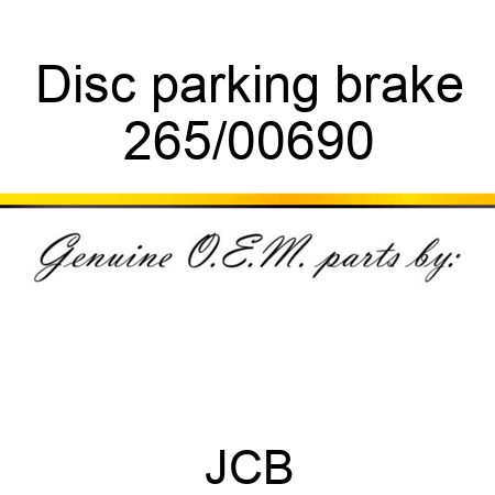 Disc, parking brake 265/00690
