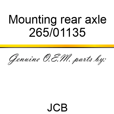 Mounting, rear axle 265/01135