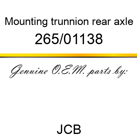 Mounting, trunnion, rear axle 265/01138