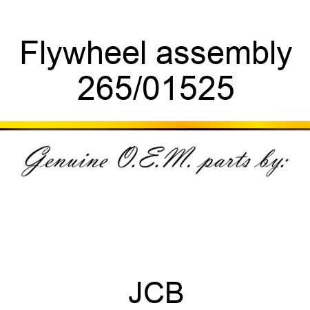 Flywheel, assembly 265/01525