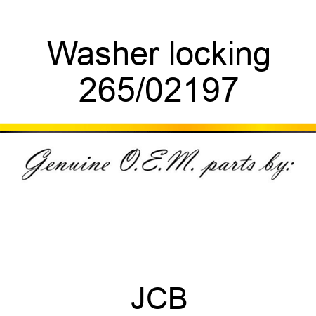 Washer, locking 265/02197