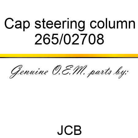 Cap, steering column 265/02708