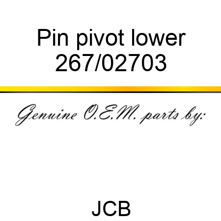 Pin, pivot, lower 267/02703