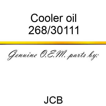 Cooler, oil 268/30111