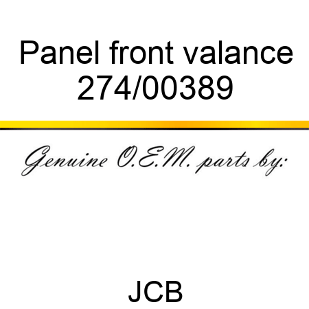 Panel, front valance 274/00389