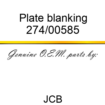 Plate, blanking 274/00585