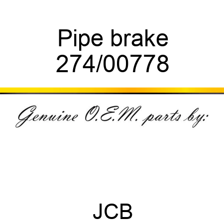 Pipe, brake 274/00778