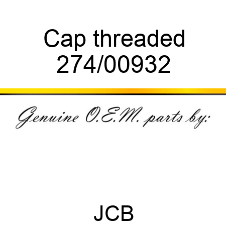 Cap, threaded 274/00932