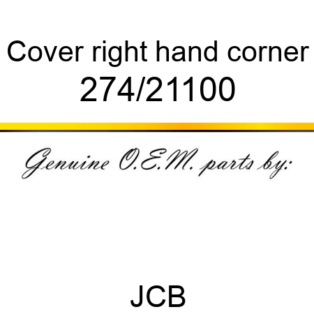 Cover, right hand corner 274/21100