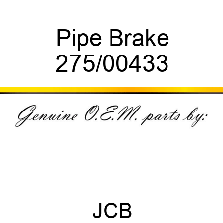 Pipe, Brake 275/00433