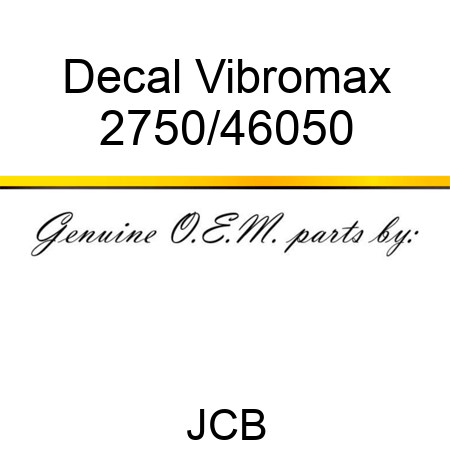 Decal, Vibromax 2750/46050