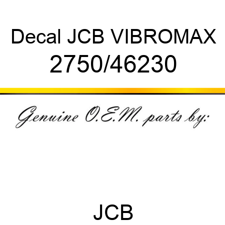 Decal, JCB VIBROMAX 2750/46230