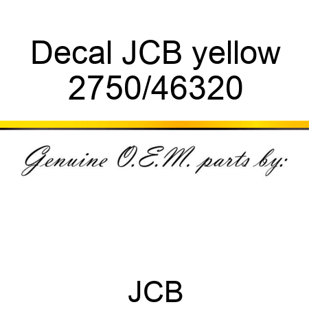 Decal, JCB yellow 2750/46320