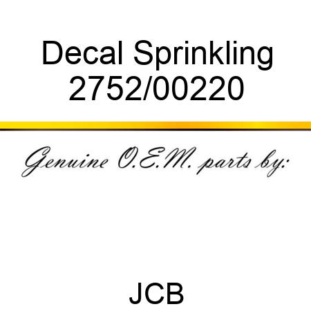 Decal, Sprinkling 2752/00220