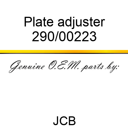 Plate, adjuster 290/00223