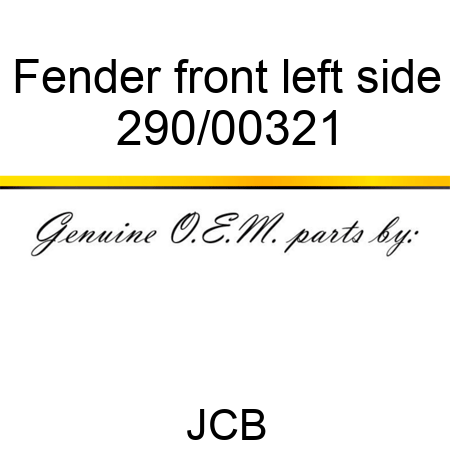 Fender, front, left side 290/00321