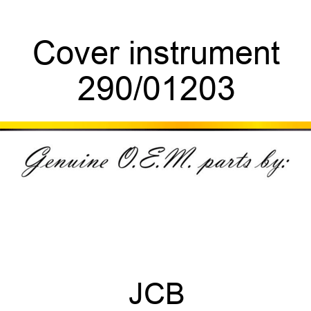 Cover, instrument 290/01203