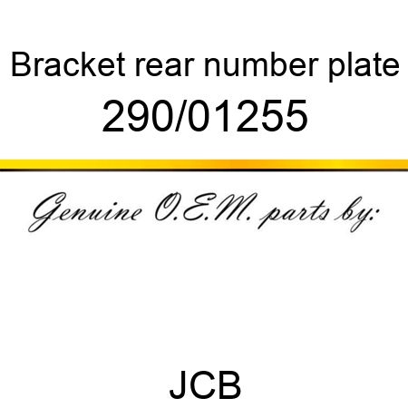 Bracket, rear number plate 290/01255