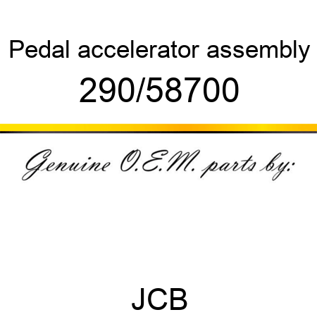 Pedal, accelerator assembly 290/58700