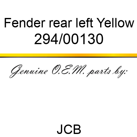 Fender, rear, left, Yellow 294/00130