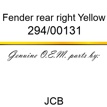 Fender, rear, right, Yellow 294/00131