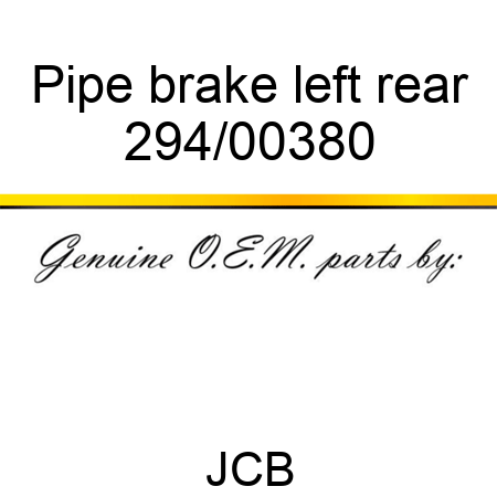 Pipe, brake, left rear 294/00380