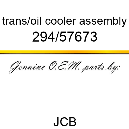 trans/oil cooler, assembly 294/57673