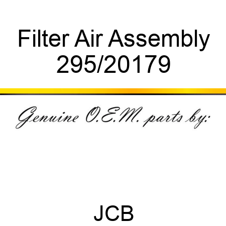 Filter, Air, Assembly 295/20179