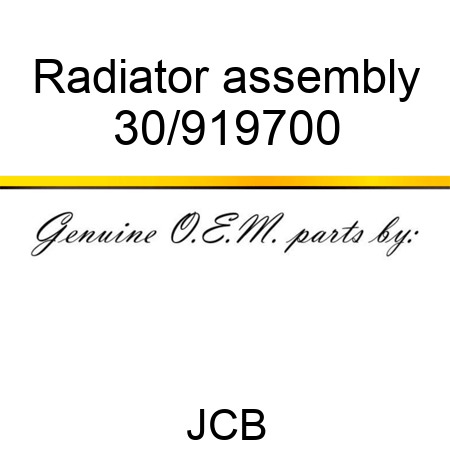 Radiator, assembly 30/919700