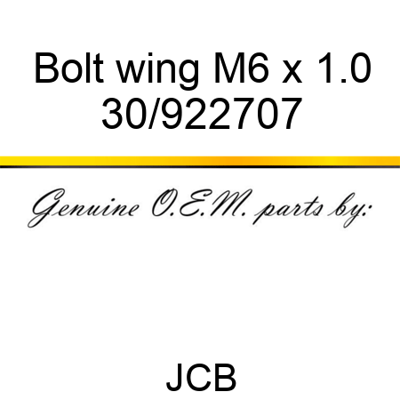 Bolt, wing, M6 x 1.0 30/922707