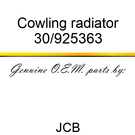 Cowling, radiator 30/925363