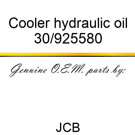 Cooler, hydraulic oil 30/925580