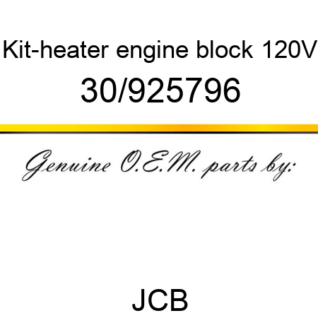 Kit-heater, engine block, 120V 30/925796