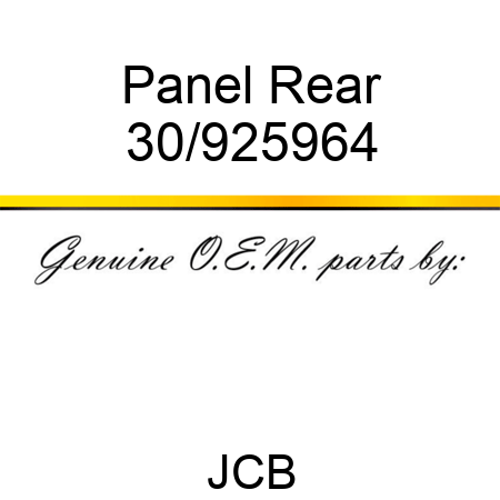 Panel, Rear 30/925964