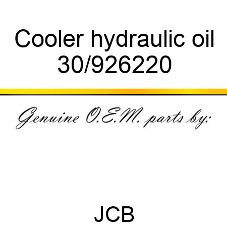 Cooler, hydraulic oil 30/926220