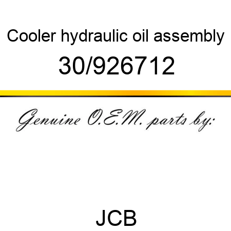 Cooler, hydraulic oil, assembly 30/926712