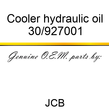 Cooler, hydraulic oil 30/927001