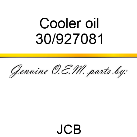 Cooler, oil 30/927081