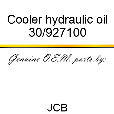 Cooler, hydraulic oil 30/927100