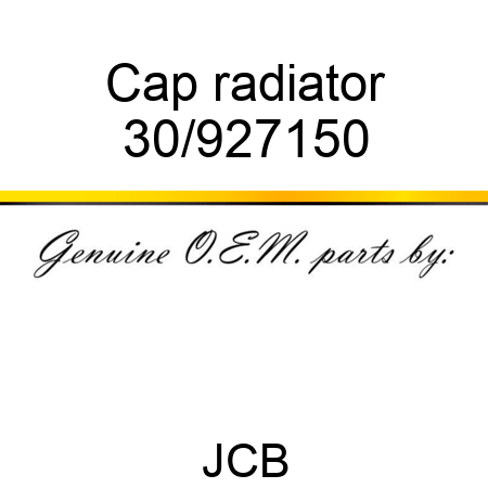 Cap, radiator 30/927150