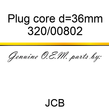 Plug, core, d=36mm 320/00802